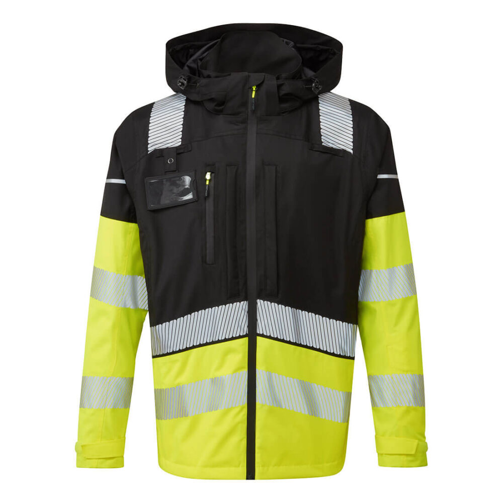 Premium Waterproof Ultimate Modular Hi-Vis 3-in-1 Customized Rain Jacket Yellow/Black