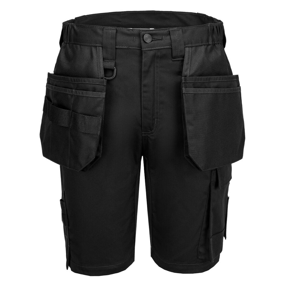 Durable polycotton Custom Logo Eco Craft Holster Shorts Black