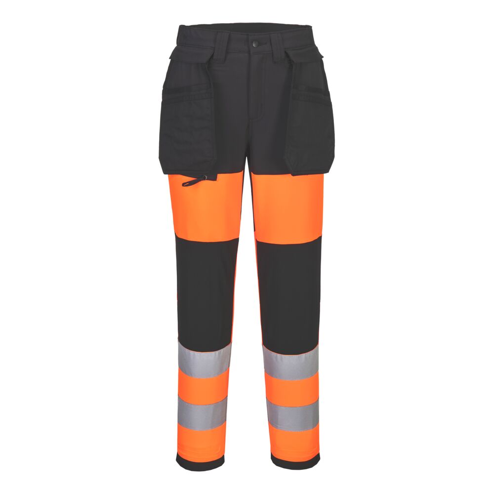 4-way stretch fabric Hi-Vis Women's Class 1 Stretch Trouser Orange/Black