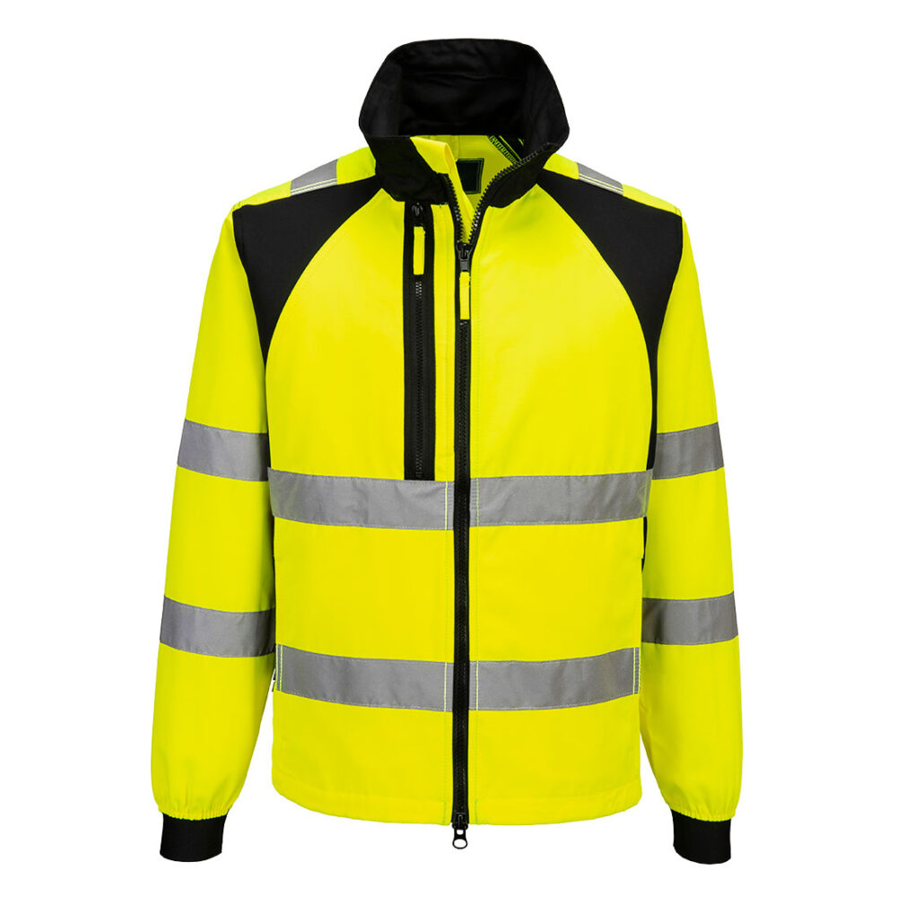 Durable Polycotton Fabric Hi-Vis Work Custom Logo Jacket Yellow/Black