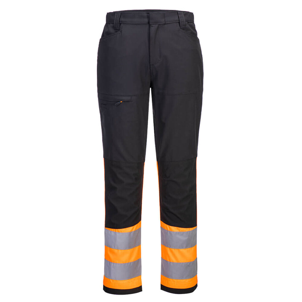 Fully Customized Breathable Hi-Vis Class 1 Service Trousers Orange/Black