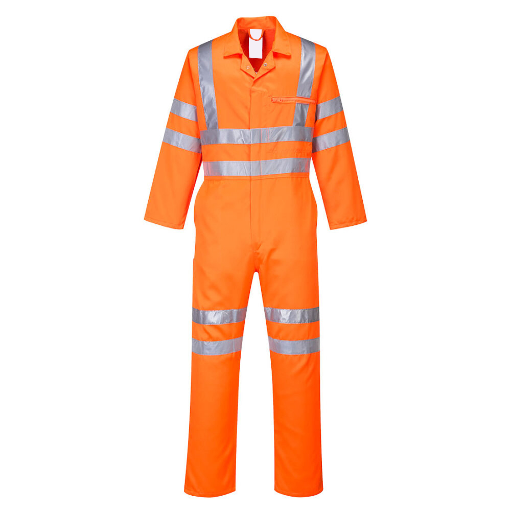 Custom Hi-Vis Polycotton Service Coverall with Side elastic waist for ultimate wearer comfort