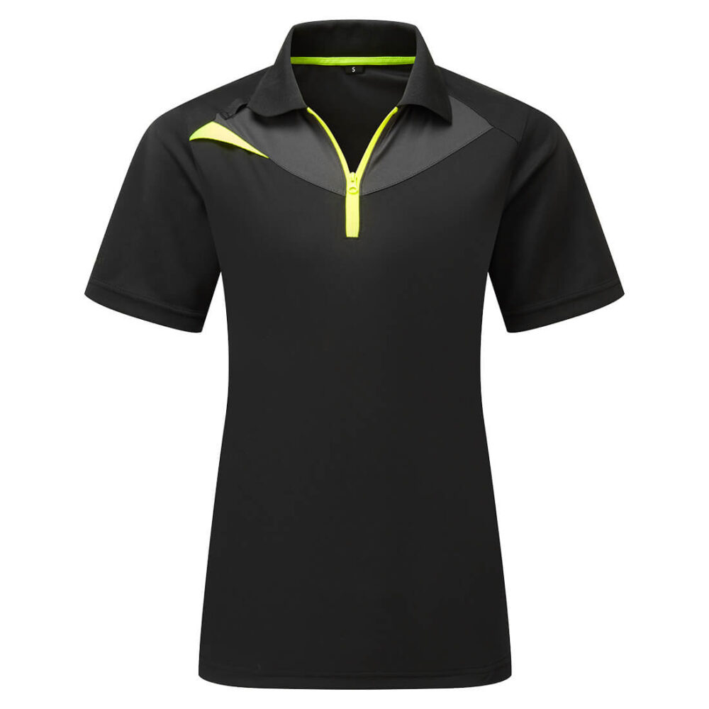 Custom Logo Unique anti-bacterial Women's Short Sleeve Polo Shirt Black