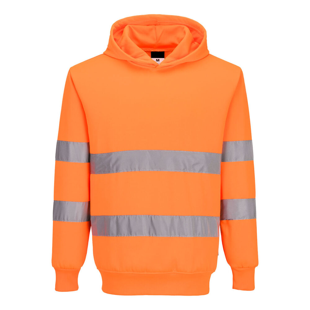 Fully Customize Essential Hi-Vis Hooded Sweatshirt Orange