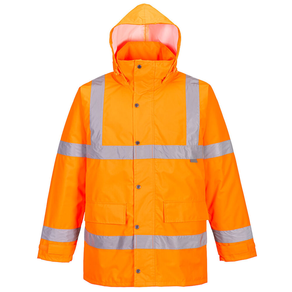 Factory Price Essential Hi-Vis Winter Traffic Jacket Orange Breathable Fabric