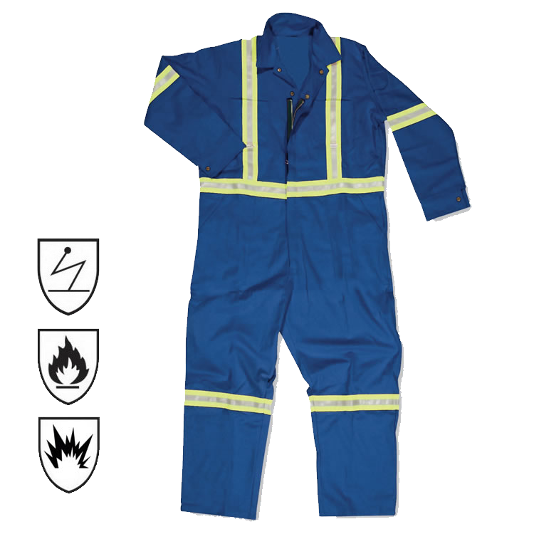 Wholesale Price Reflective Nomex IIIA Fireproof Fire Rated FRC Anti Fire Coverall Blue