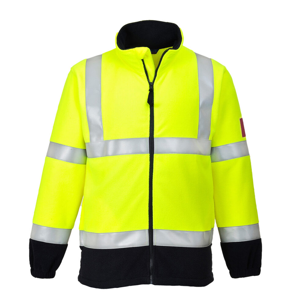 OEM ODM Custom Modaflame Fleece Hi-Vis Contrast FR Jacket Yellow