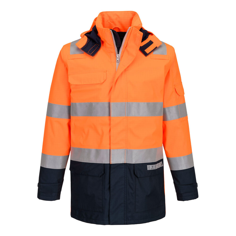 Bizflame Rain+ Hi-Vis Multi-Norm Contrast Custom Logo Flame Resistant Jacket
