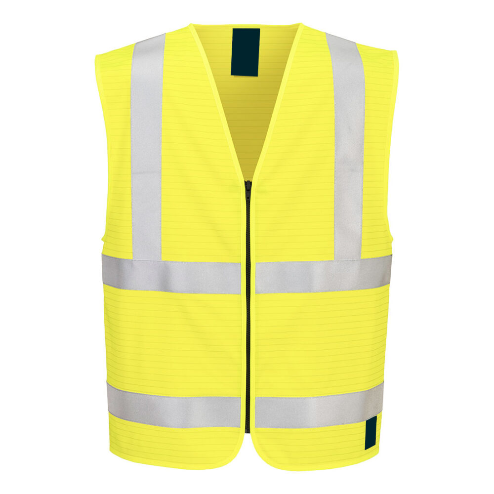 Private Label Factory Price Hi-Vis FR Zip Vest Yellow Durable