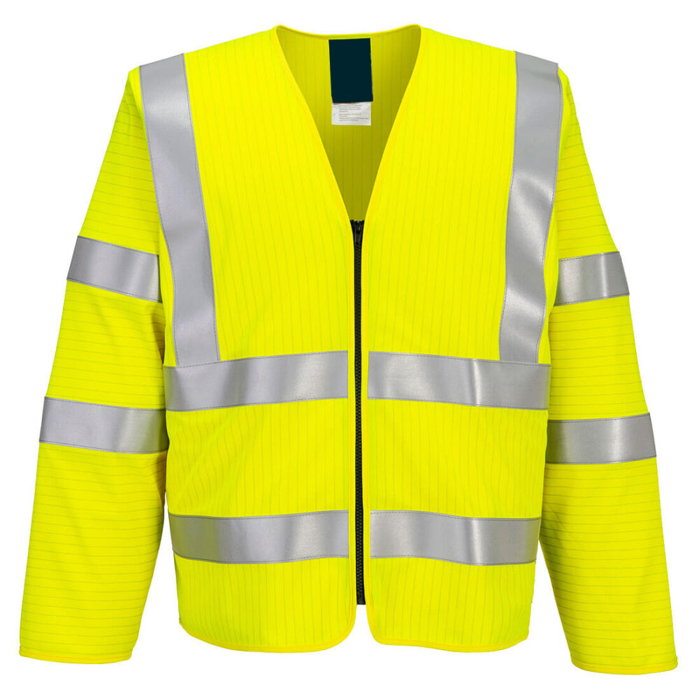 Anti-Static Hi-Vis FR Long Sleeve Zip Customized Vest Yellow