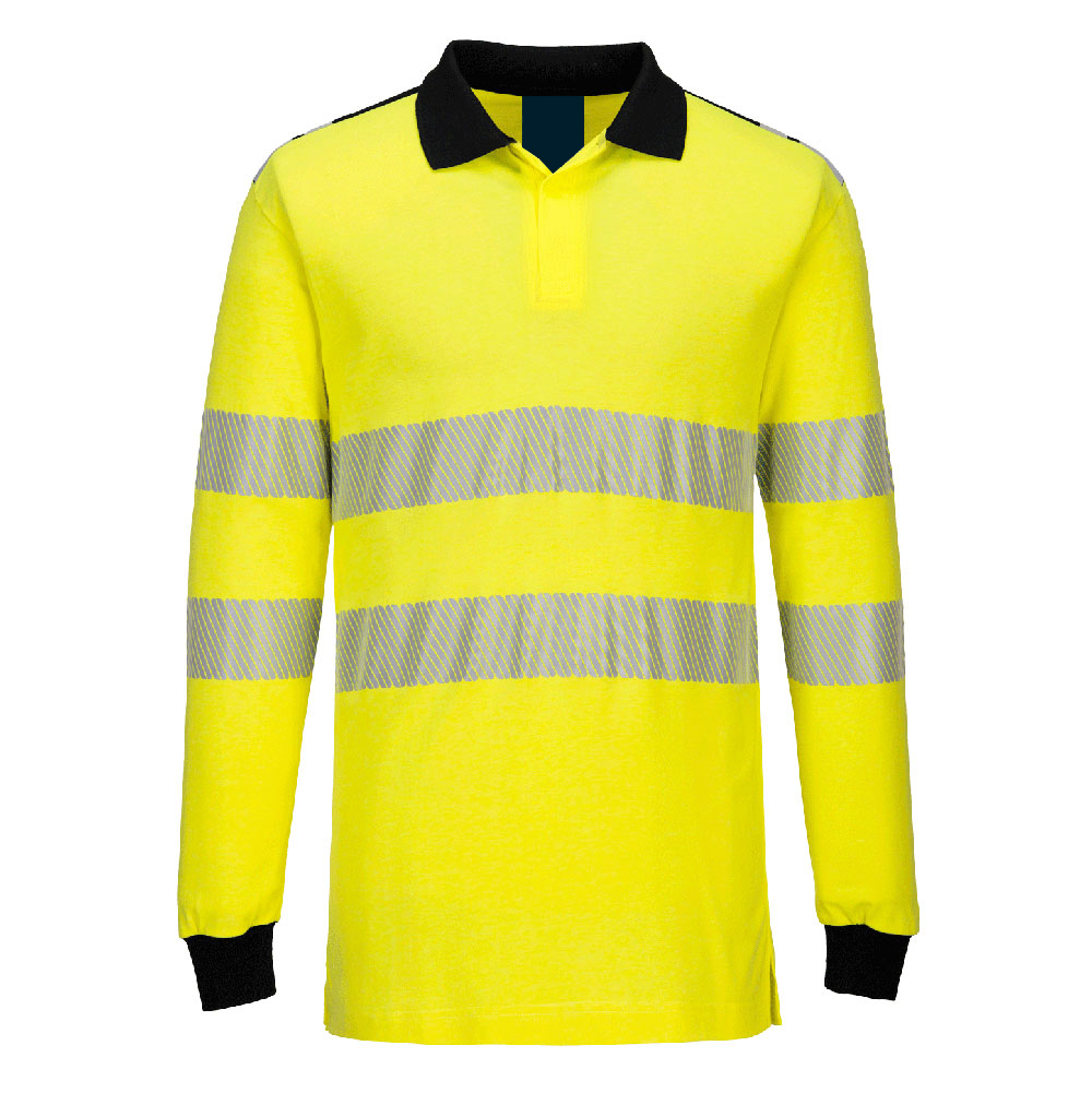 Modaflame Knit Hi-Vis Flame Resistant Custom Logo Long Sleeve Polo Shirt