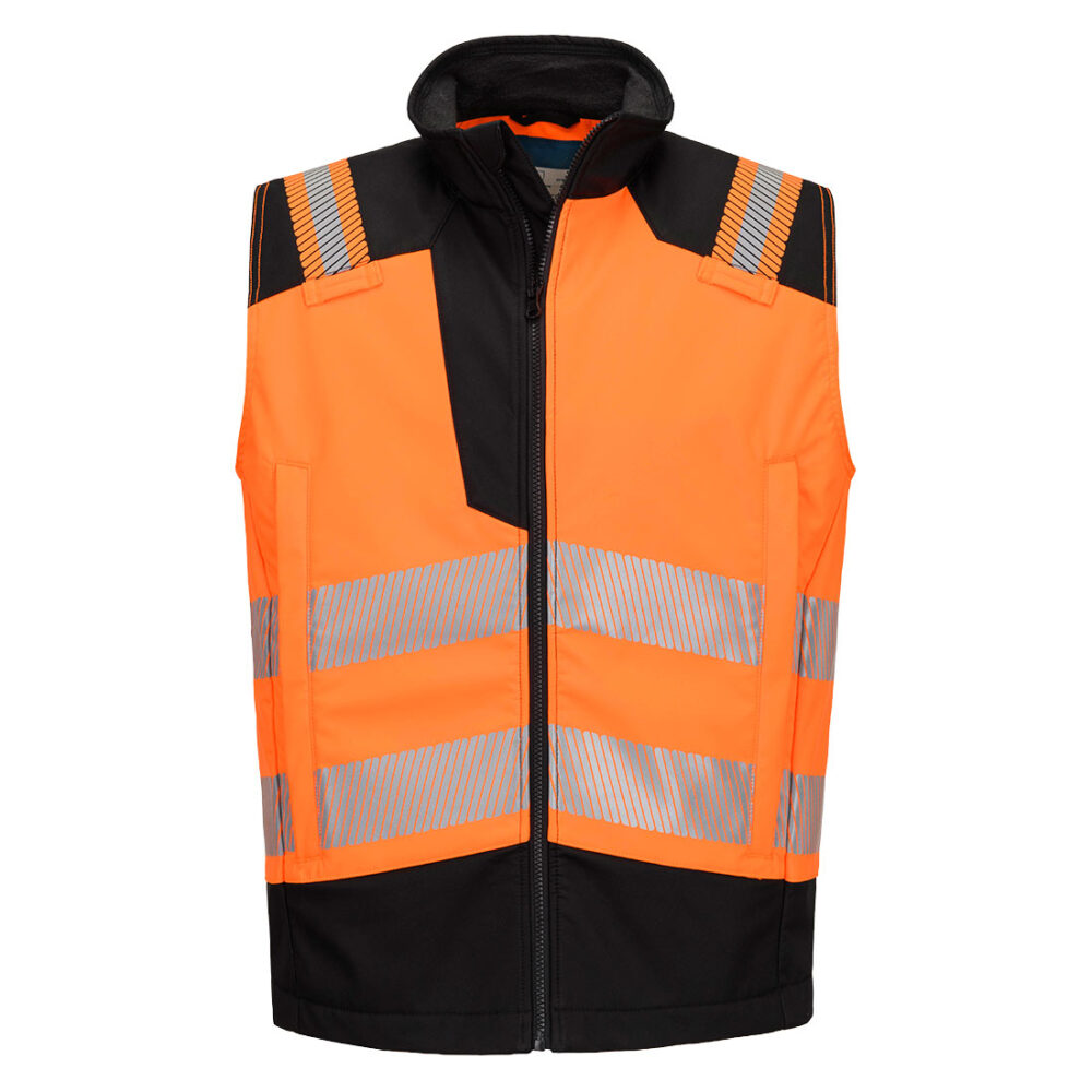 Custom Logo Modaflame Softshell Hi-Vis FR Gilet Orange/Black