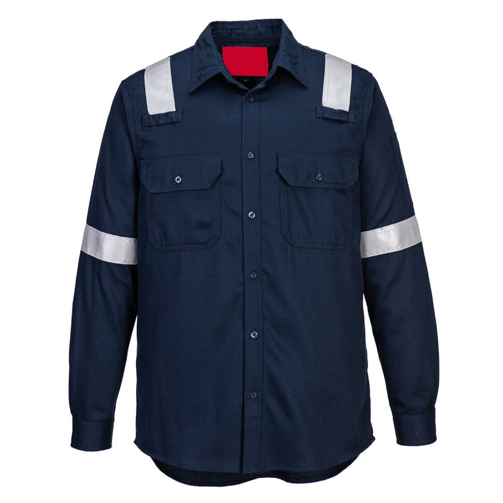 Custom Made Top Quality Lightweight Flame Resistant Workwear Shirt Navy