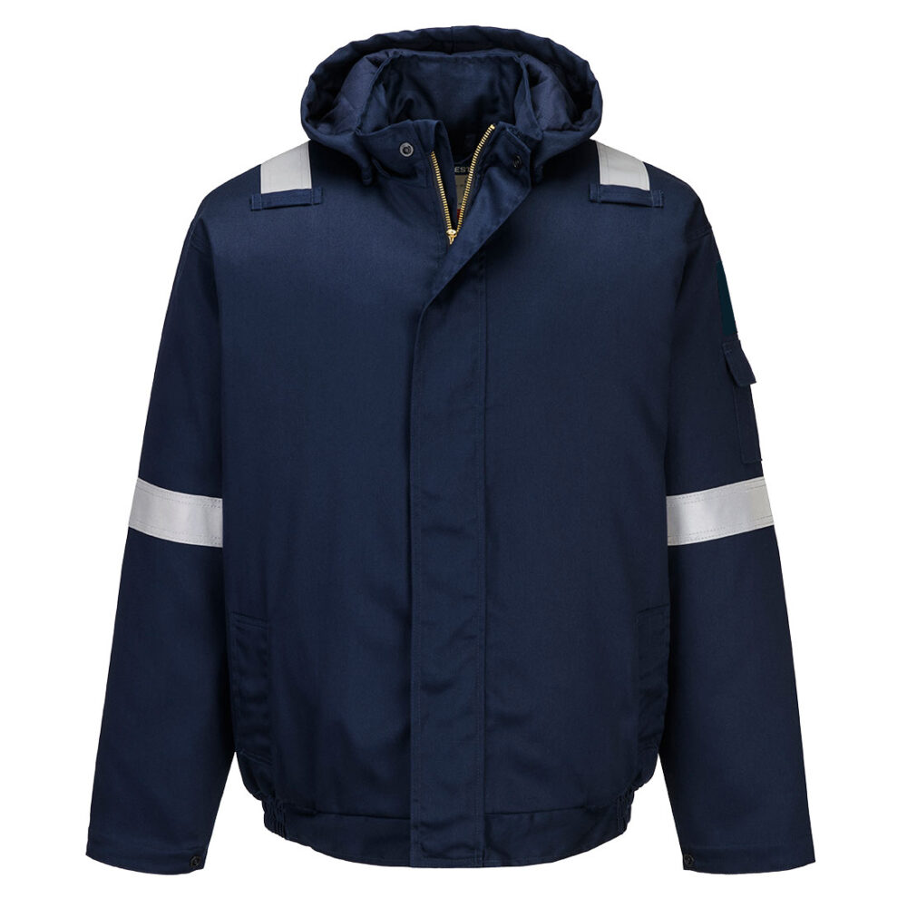 Bizflame Work+ FR Custom logo Wholesale Insulated Bomber Jacket Navy