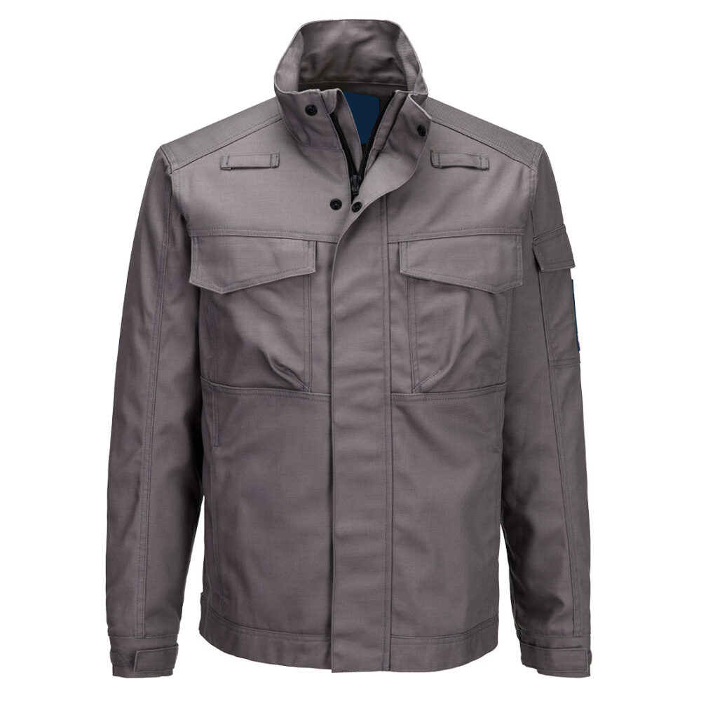 Fully Customized 5 pockets Bizflame Industry FR Jacket Grey