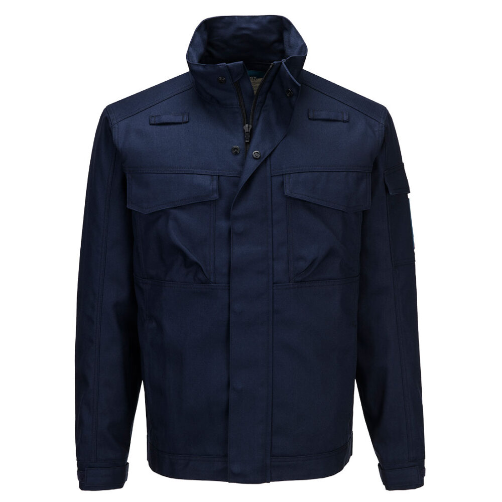 Bizflame Industry Metal Detector Friendly Custom Made FR Jacket Navy