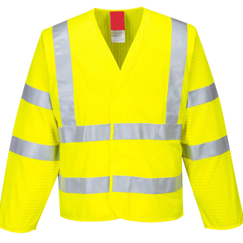 Hi-Vis FR Long Sleeve Fully Customized Durable Metal Detector Friendly Vest Yellow