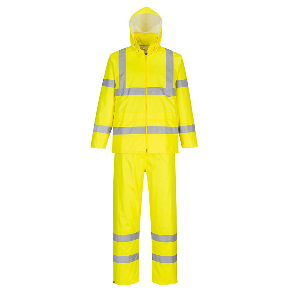 Fully Customized Top Quality Water Resistant High Visibility Rain Suit Yellow