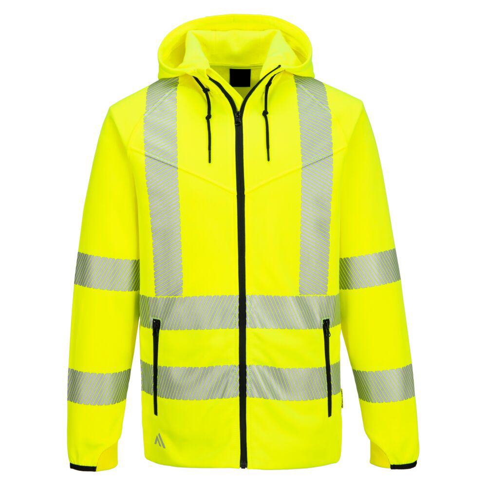 Custom Made Premium Quality Sport Hi-Vis Zipped Hoodie Yellow