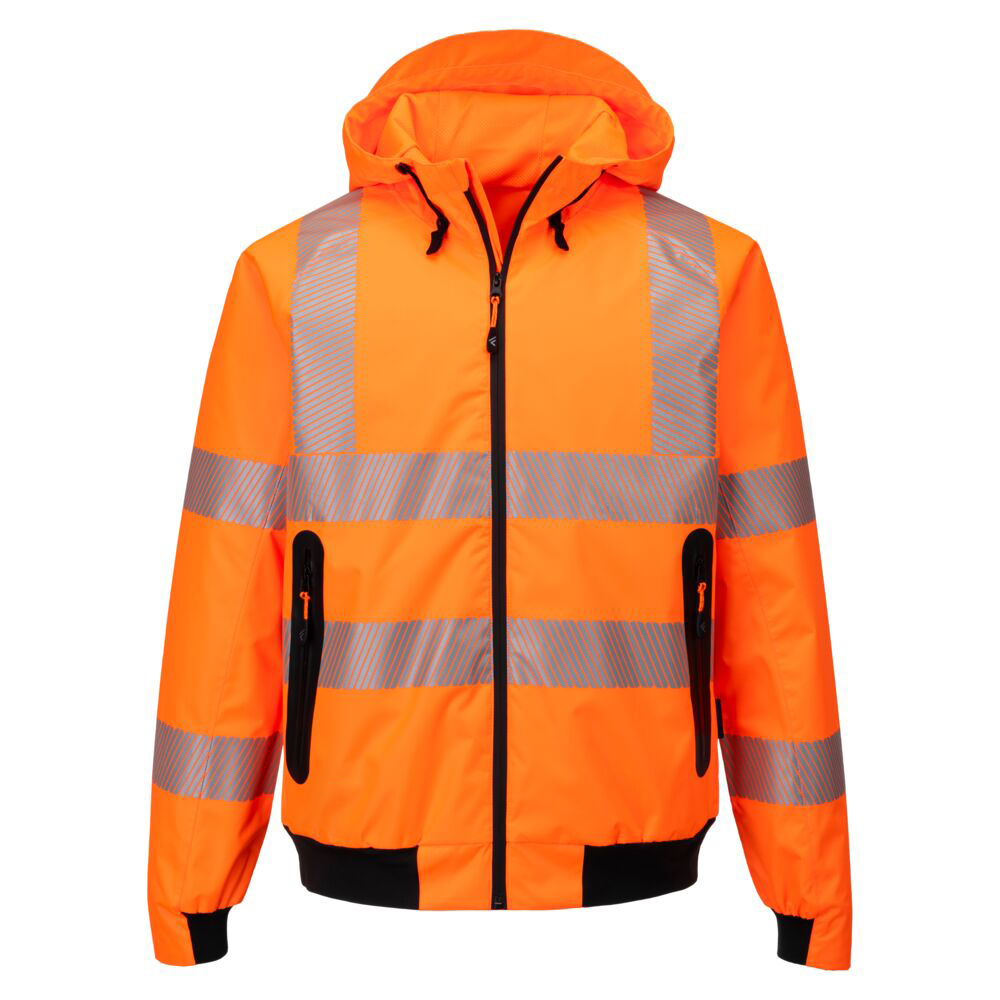 Factory Price Custom Logo Hi-Vis Rain Bomber Orange Water Resistant