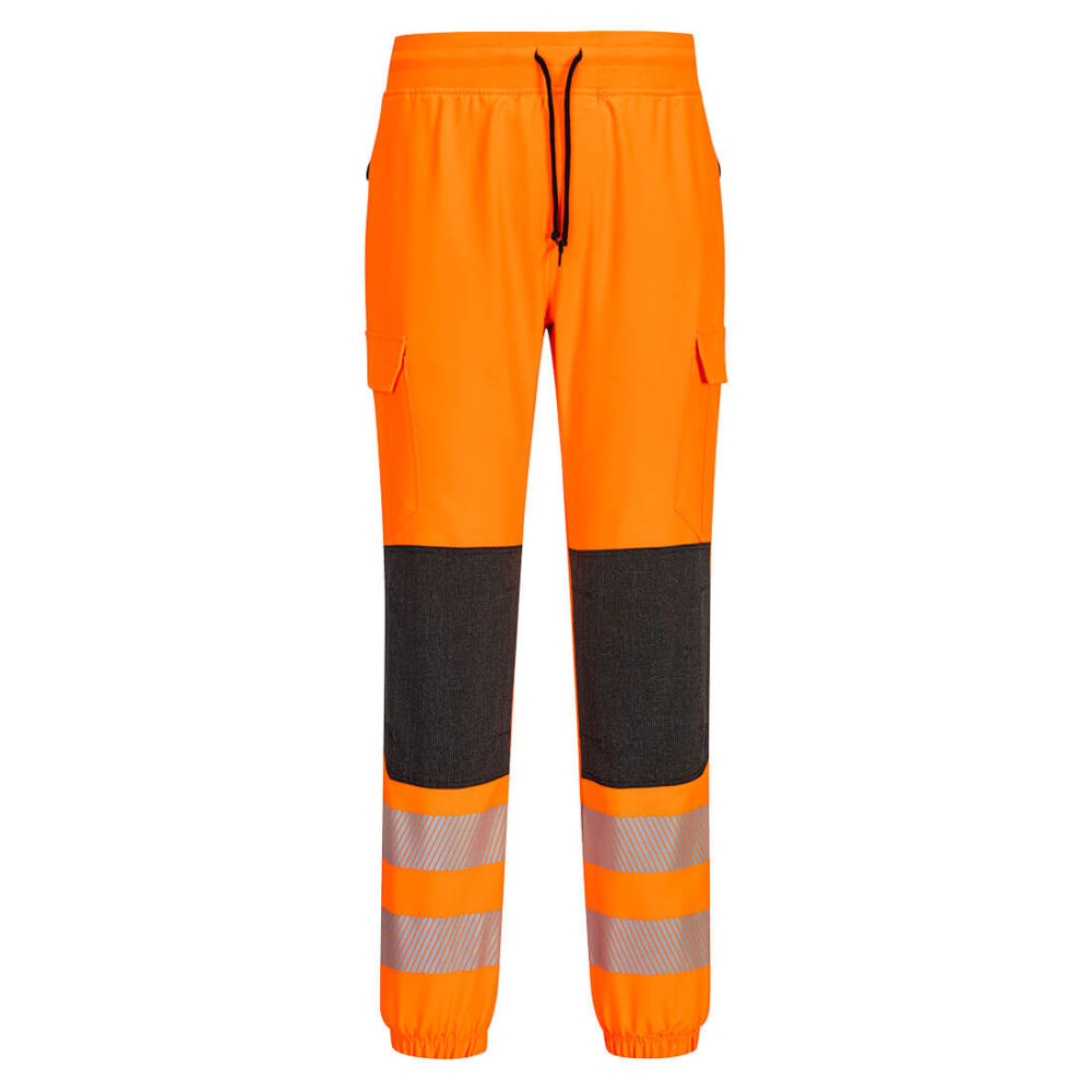 4-Way Stretch Fabric Custom Hi-Vis Flexi Joggers Orange/Black