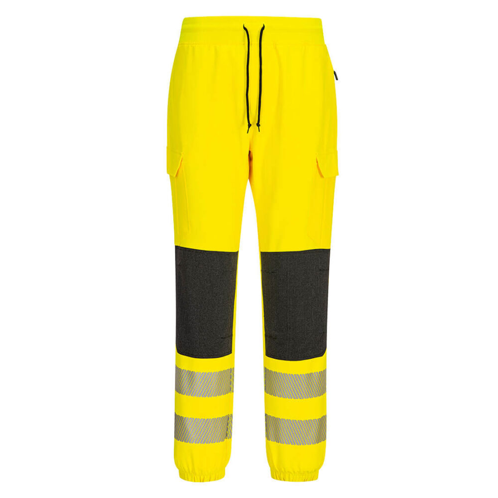 Double-layer reinforced knee protection Hi-Vis Flexi Joggers Yellow/Black