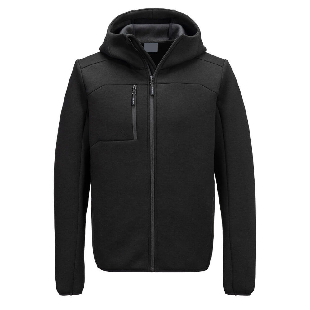 Fully Customized Sport Zip Hooded Sweater Black Moisture Wicking