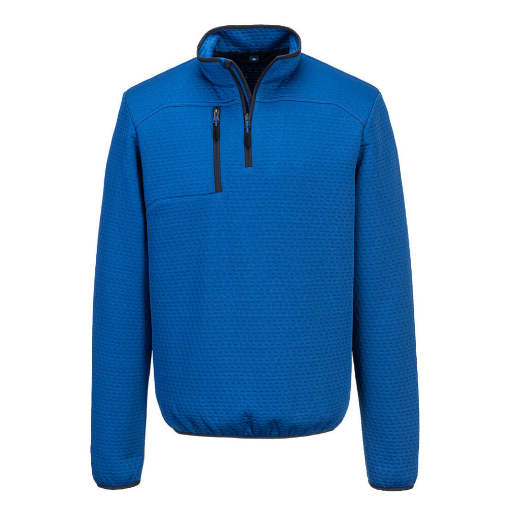 Custom Logo 100% Polyester Sport Textured 1/4 Zip Sweatshirt Quartz Blue