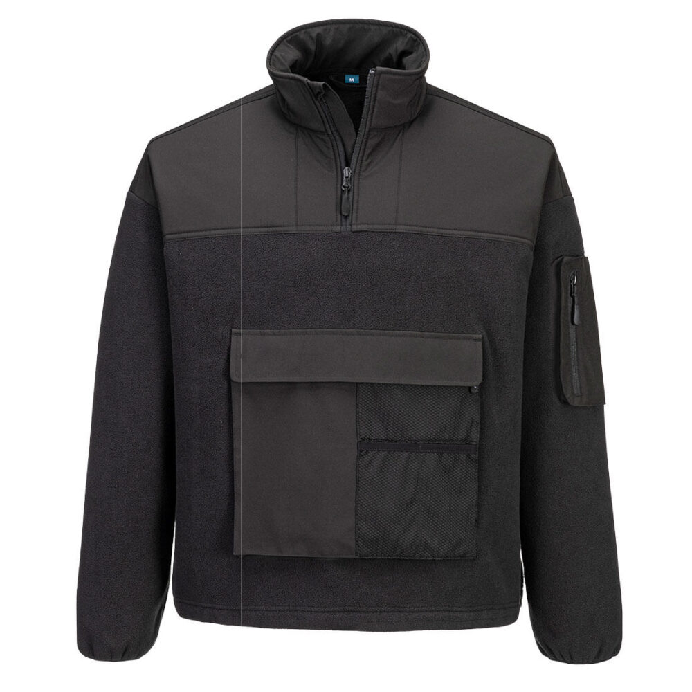 Sport 1/4 Zip Custom Made 100% Polyester Microfleece Fleece Black