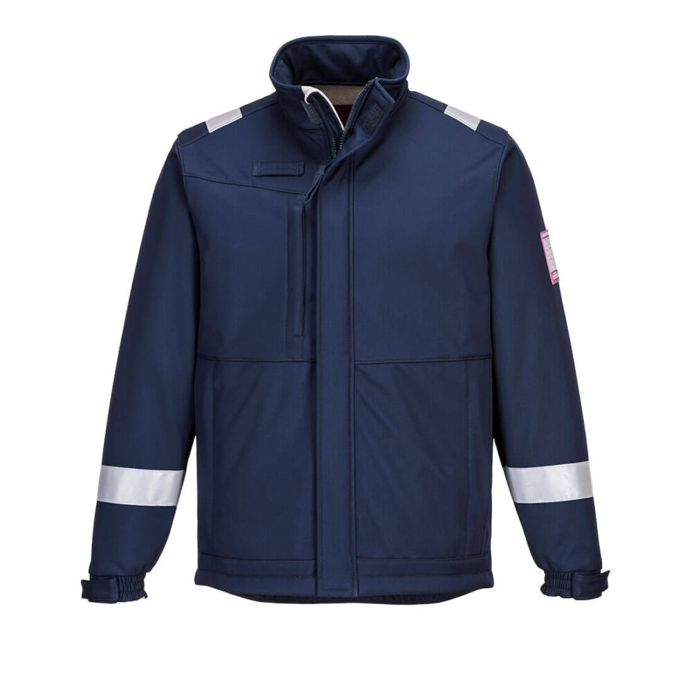 Anti-static Wind resistant Custom Made OEM ODM Softshell FR Jacket Navy