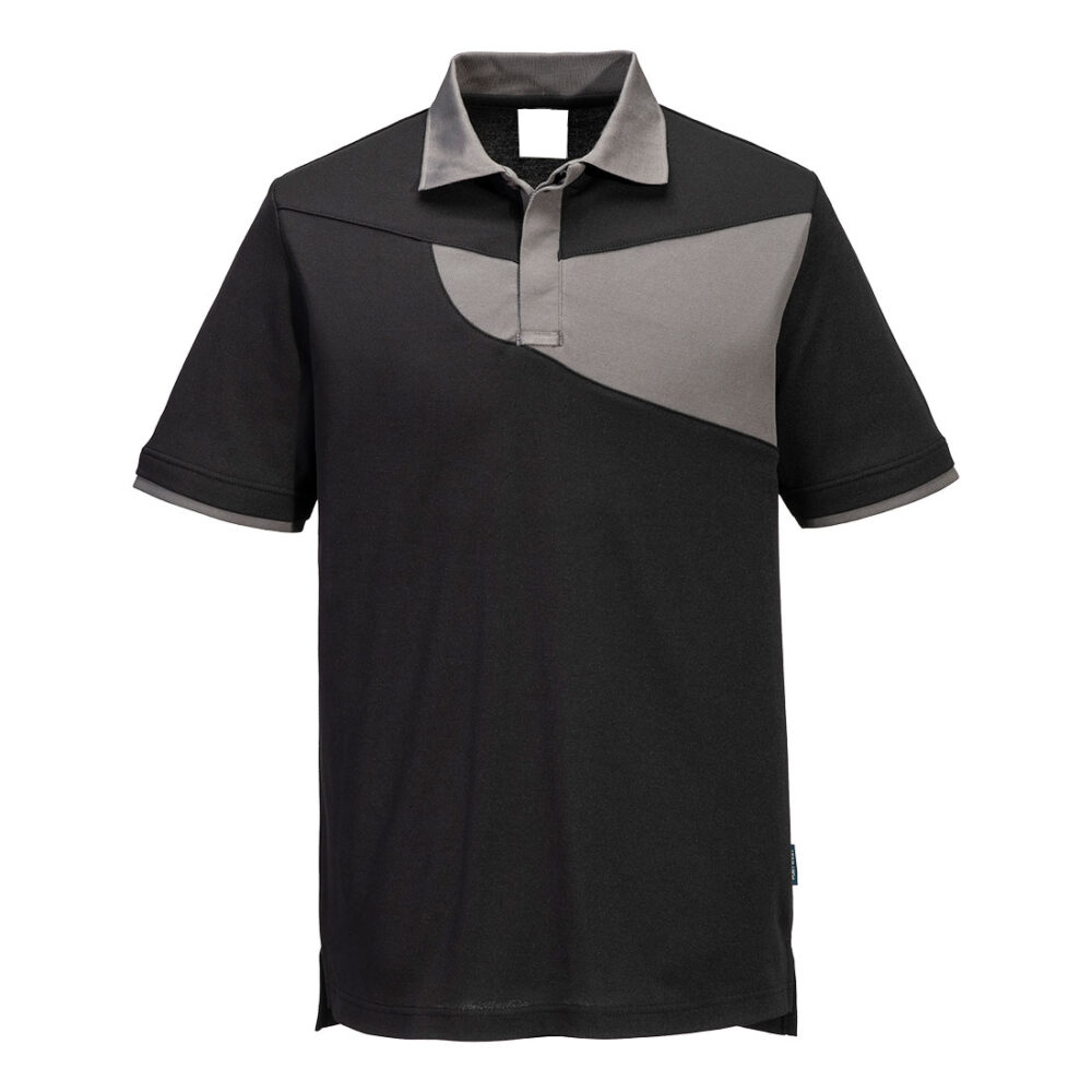 Wholesale OEM ODM Custom Two Tone Polo Shirt Black/Zoom Grey