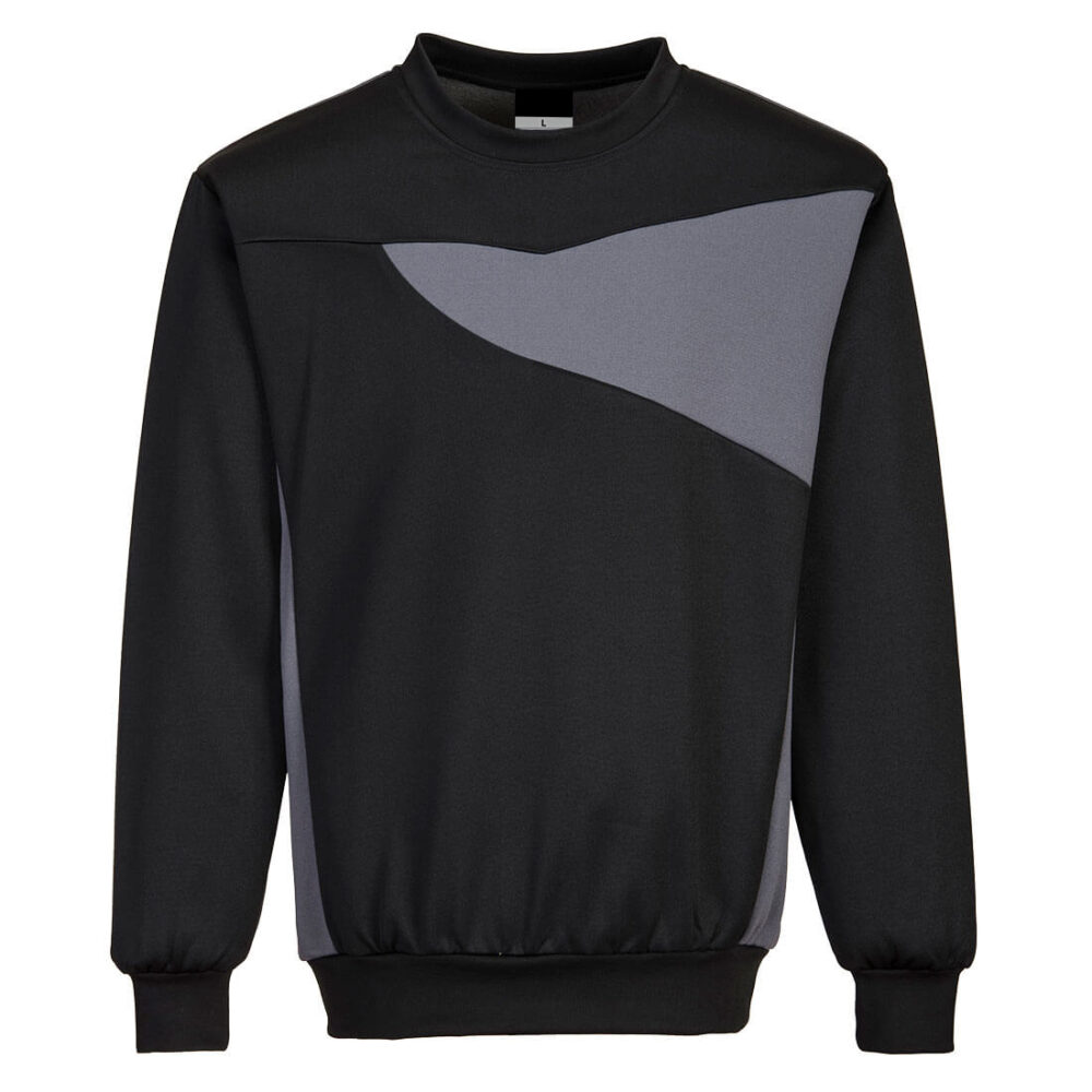 Custom Made Breathable Contrast chest panel Sweatshirt Black/Zoom Grey