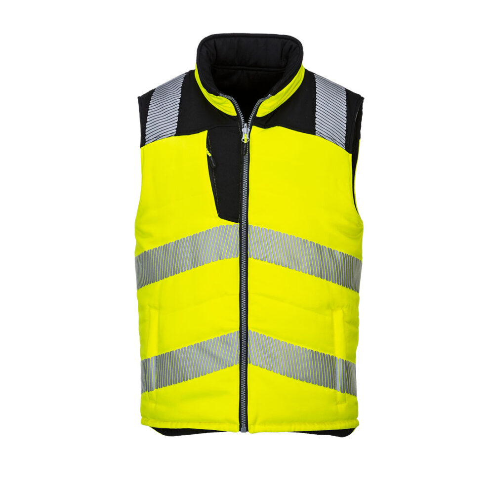 Customized Hi-Vis Reversible Bodywarmer Stain Resistant Finish