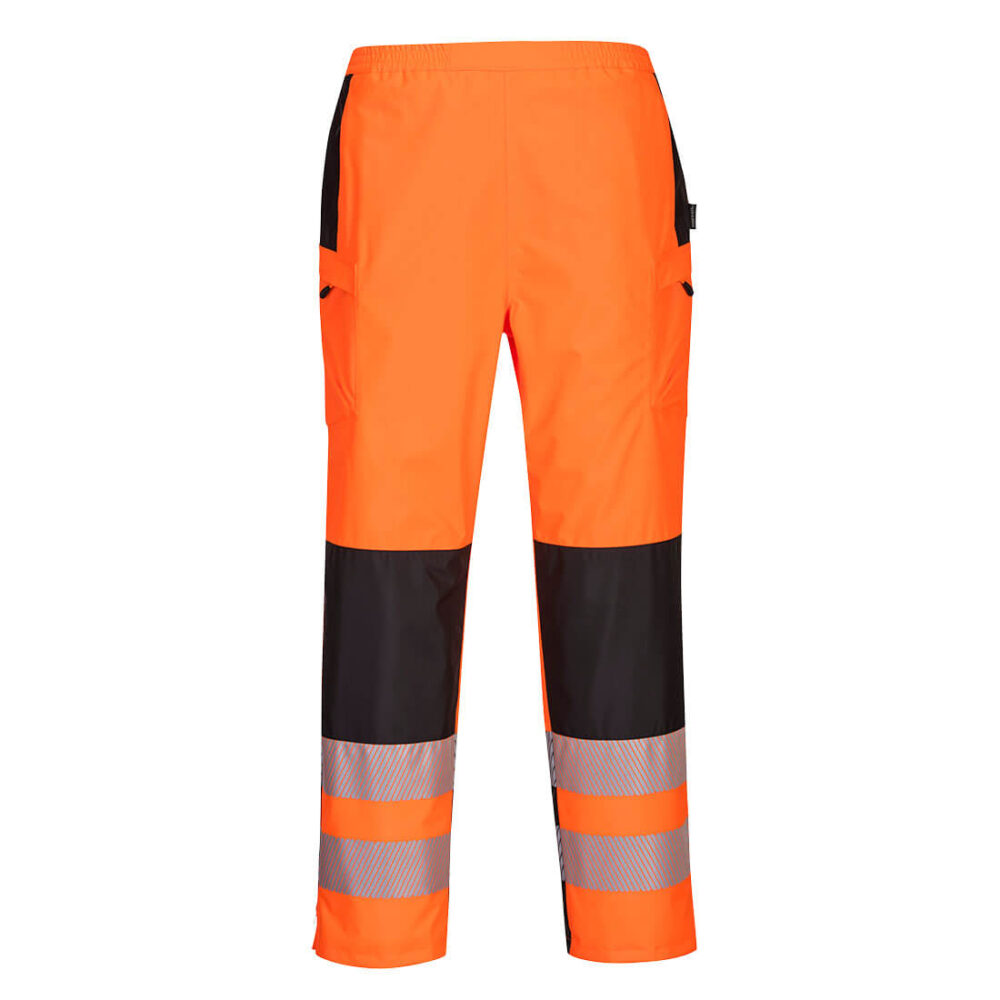 Hi-Vis Women's Custom Logo Rain Trousers Orange/Black Windproof