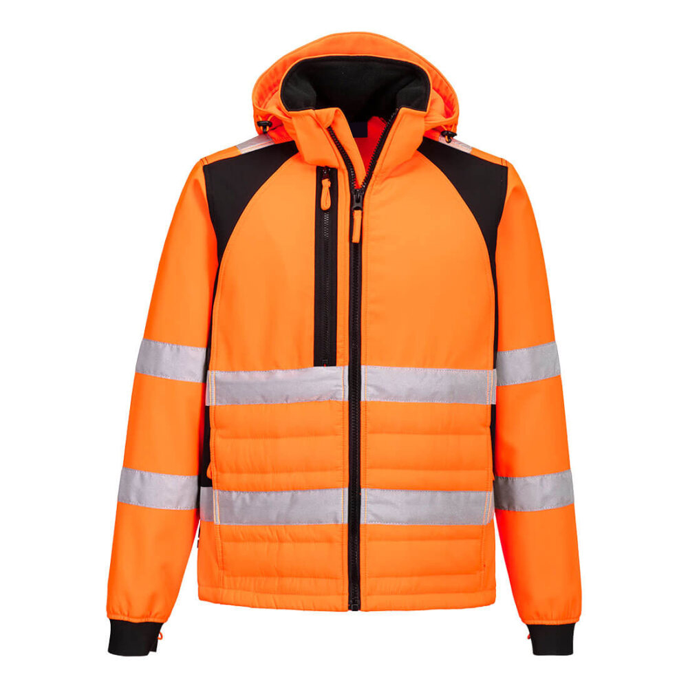 Private Label OEM Hi-Vis Hybrid Jacket Water-resistant Windproof Fabric