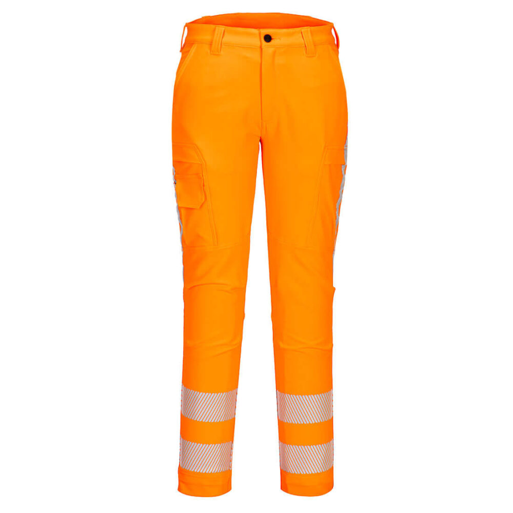 Hi-Vis Stretch Fully Customized Work Trousers Orange with 2 Side pockets