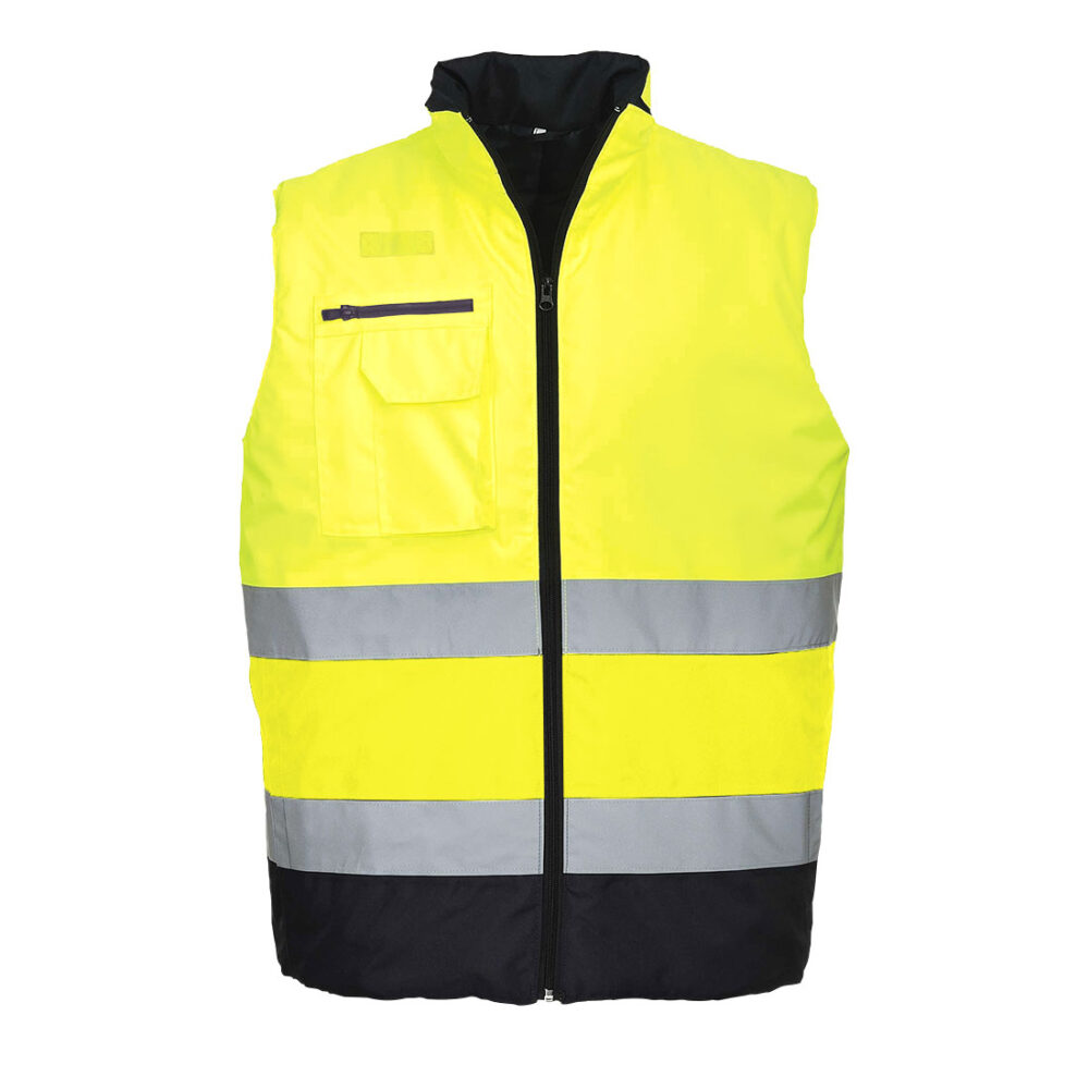 Factory Price Hi-Vis Contrast Bodywarmer Zipped chest pocket