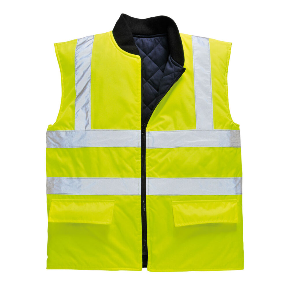 Hi-Vis Reversible OEM Bodywarmer with Reflective tape for increased visibility