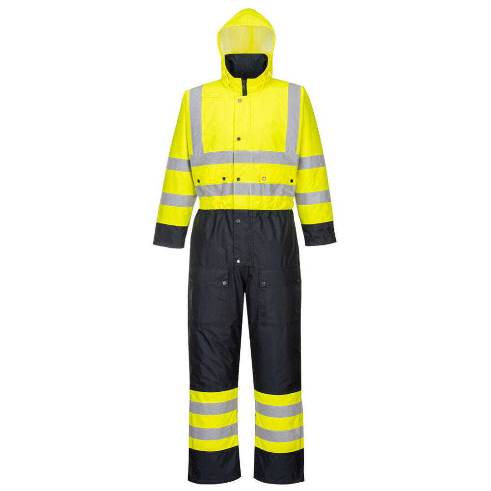 Custom Logo OEM ODM Hi-Vis Contrast Winter Coverall Waterproof Taped Seams