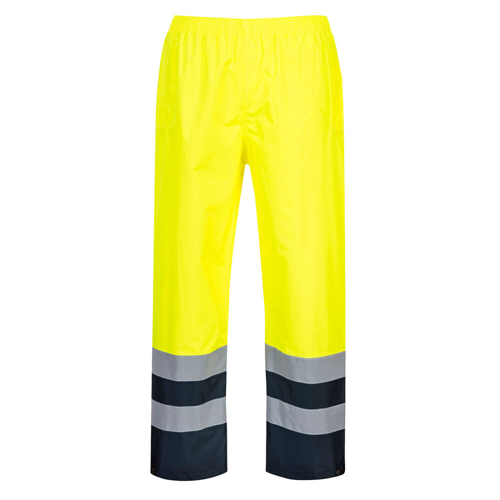 Private Label Hi-Vis Two Tone Traffic Trouser Yellow Windproof