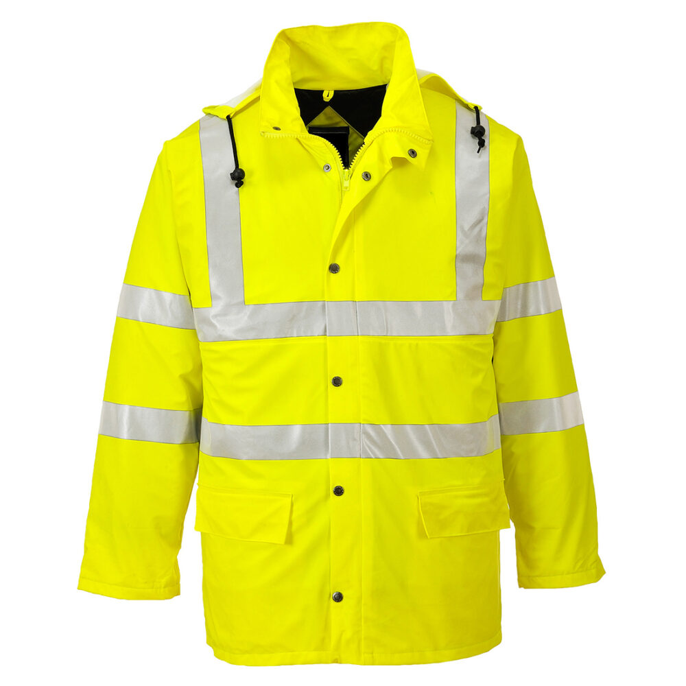 Custom Made Hi-Vis Winter Jacket Orange/Black Water Resistant Fabric