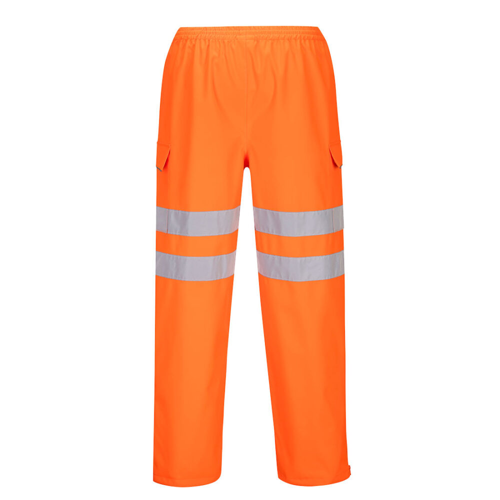 Custom Logo Hi-Vis Extreme Rain Trousers Orange Windproof Breathable