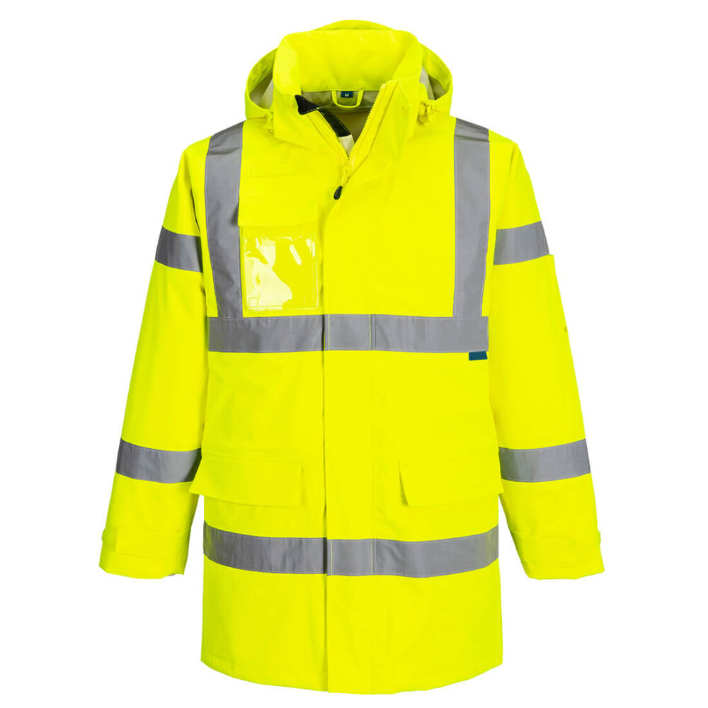 Fully Custom Made Hi-Vis Extreme Water Resistant Rain Jacket Yellow