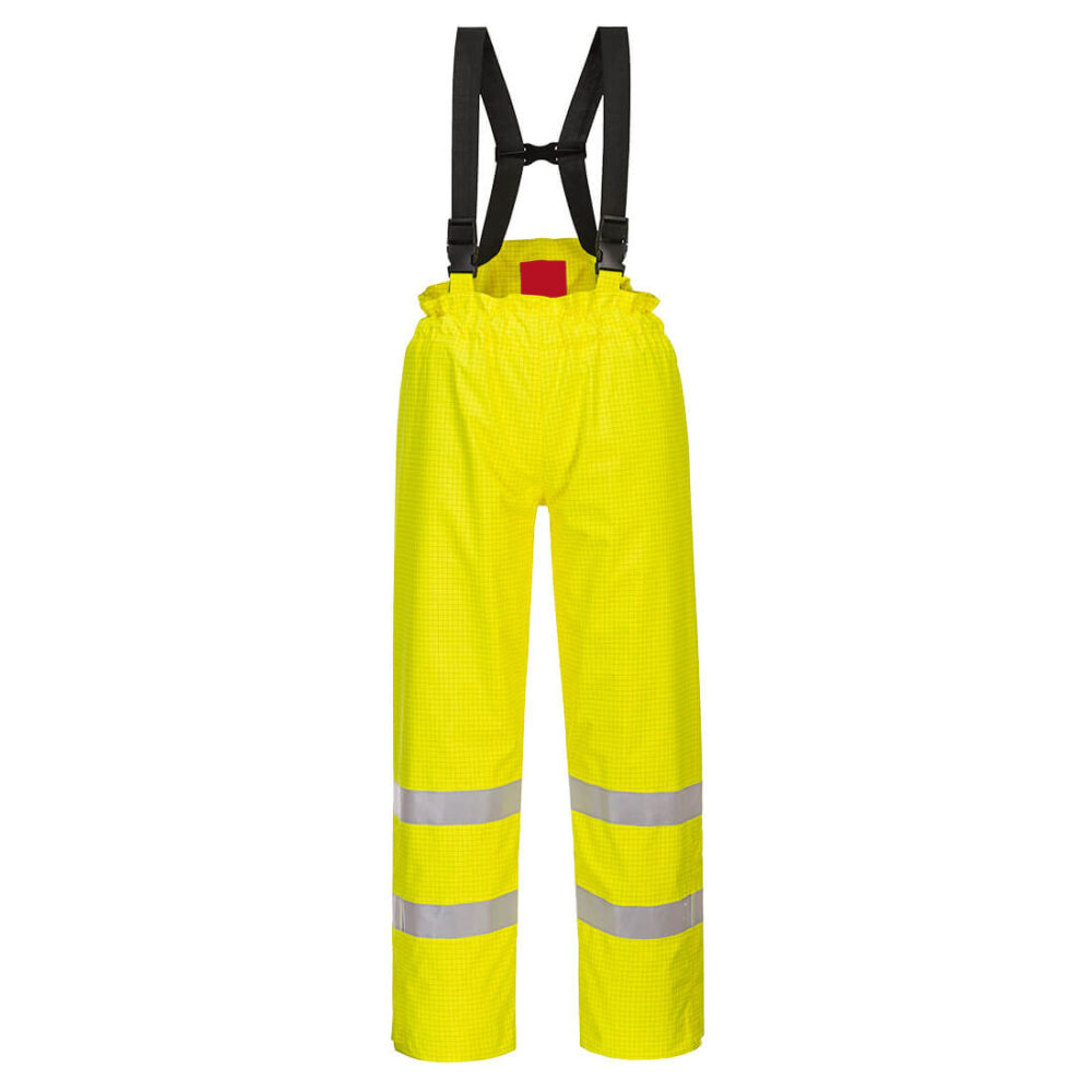 Waterproof Flame Resistant Bizflame Rain Hi-Vis Private Label Trousers Yellow