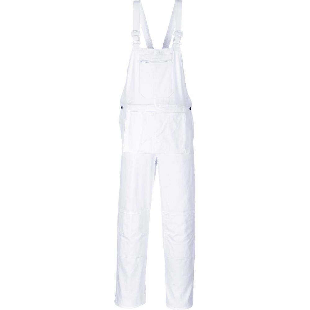 Premium non shrinking cotton workwear fabric Custom Painters Bolton Bib and Brace White