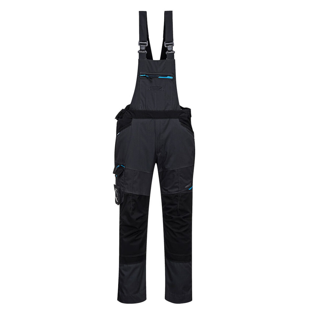 Durable soft polycotton canvas Bib and Brace Metal Grey