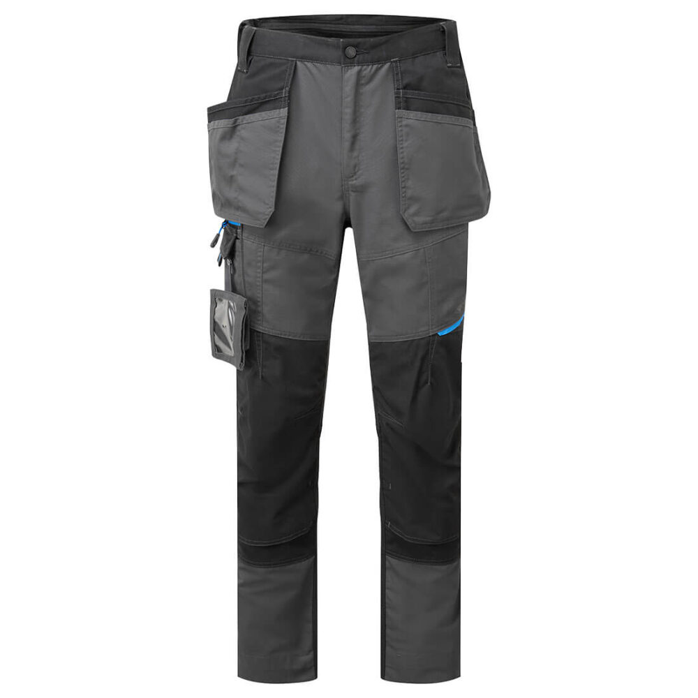 Slim Fit Custom Logo Holster Trousers Metal Grey Durable