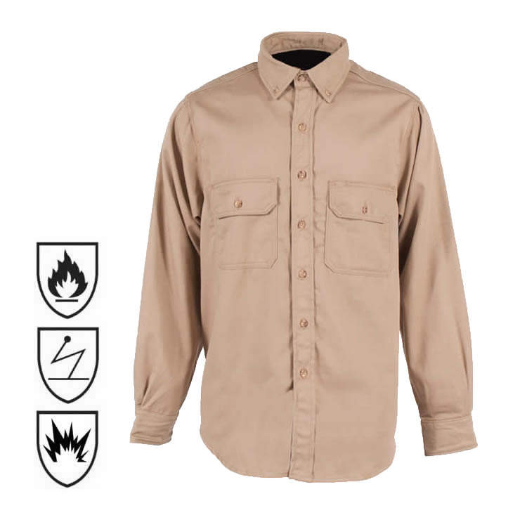 Fully Customized Fireproof Long Sleeve FR Flame Retardant Fire Resistant Shirt