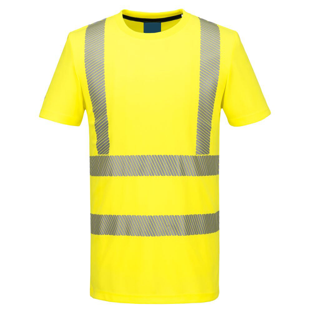 Moisture Wicking Hi-Vis Sports T-shirt Short Sleeve Yellow